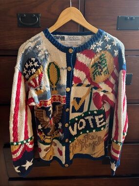 VOTE We the People Hand Knit Cardigan - Northern Isle Petites - Petite Medium